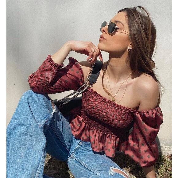 ZARA Co-Ord Polka Dot Puff Sleeve Top & Midi Skirt Set NWT ❤️ - Picture 13 of 16